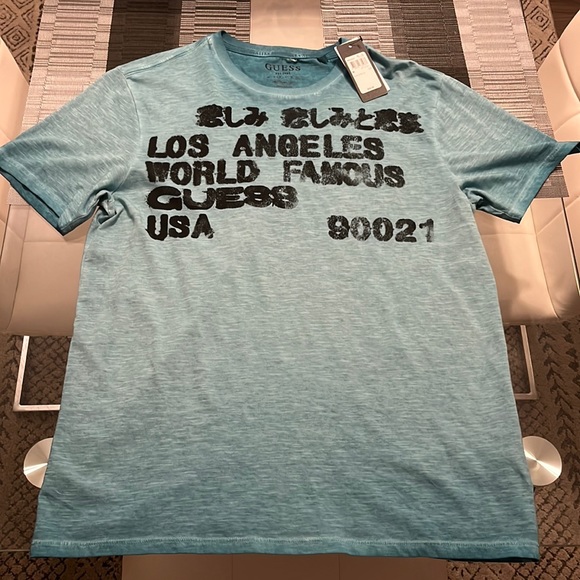 New Men’s Guess Jeans Los Angeles Stencil Tee - Picture 1 of 8
